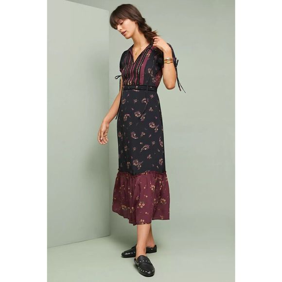 New Anthroologie Patricia Patchwork Dress size Large - Picture 3 of 10